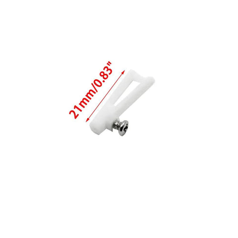 White Plastic Clevis Set, 20 Pack With Screws, 21mm Clevis For RC Airplane, Helicopter, Plane, And DIY Model Toys, Clips Onto Servo Arm