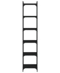 Black 6 Shelf Bookcase With Metal Frame Tall Open Storage For Home Office 74 Inch Engineered Wood Construction Built To Last 6 Tier Organizer