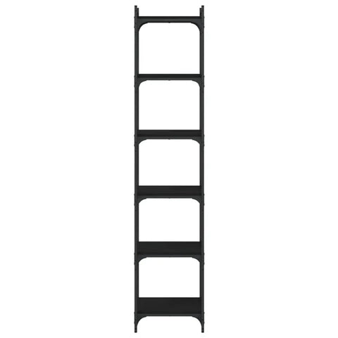Black 6 Shelf Bookcase With Metal Frame Tall Open Storage For Home Office 74 Inch Engineered Wood Construction Built To Last 6 Tier Organizer