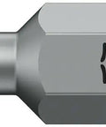 Close-up of stainless steel bit from Universal 3 Bit Set 61 Piece With Magnetic Holder And Textile Box, Tough Viscous Bits For Universal Use.