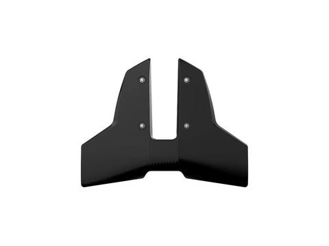 Classic Junior Hydrofoils For Small Boats 9.9 To 40 HP Outboard Stabilizer Fins Black Made In USA, top view showing bolt holes