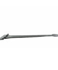 Side view of Heart Style Wrought Iron Strap Hinges, 18 Inch, Black Flush Mount With Spade Tip For Gates And Doors, Heavy Duty Rust Resistant