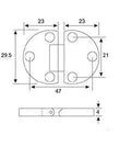 Heavy Duty Zinc Alloy Flap Hinges Pair 90 Degree Adjustable Door Hinge For Kitchen Furniture Bed Lid Concealed Hardware dimensions diagram