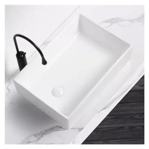 Vessel Sink - Small Countertop Bathroom Wash Basin, Single Basin Design for Home, and, t for Bathrooms and Powder Rooms, top view on countertop.