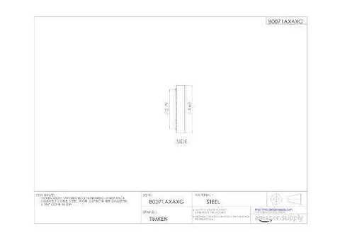 Diagram of Tapered Roller Bearing Inner Race Cone, Steel, 2.8750 Inch Inner Diameter, 1.188 Inch Cone Width, side view