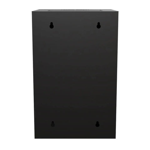 Back view of 9U 10 Inch Network Server Rack Cabinet 11.8 Inch Deep Wall Mount Tempered Glass Door Black showing wall mount holes.