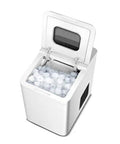 Compact Countertop Ice Maker That Chills Drinks Fast, showing ice-filled compartment and LED display.