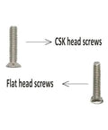 Stainless Steel Silver Micro Screws Set for Glasses and Watches showing CSK and flat head screws, Metric Tiny Screws M1.2 M1.4 M2.0