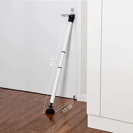 2 In 1 Door Security Bar For Hinged And Sliding Doors Adjustable Heavy Duty Jammer 28-45 Inches shown installed on door