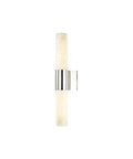 Contemporary Polished Nickel Wall Sconce Lighting Fixture 4.75 Inches Wide By 23.75 Inches High showcasing sleek design and warm glow.