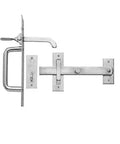 Twenty Four Pack Galvanized Zinc Plated Steel Suffolk Latch Gate Shed Catch Locks For Yard Fence Outdoor Hardware Metal Lock Down Solution New Metallic Finish Built Tough With Zero Sweat Setup, side view of latch.