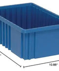 Tough As Nails Heavy Duty Dividable Grid Part Organizer Bins Pack, 16.5 x 10.875 x 6 in, durable blue storage box with dividers