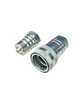 Pioneer-style ISO 5675 hydraulic quick-connect couplers, 1 in NPT threads, metal, pair