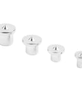 Twelve Piece Dowel Center Pin Set For Woodworking, Pro Grade Chrome Plated Center Point Locator Kit With 6mm 8mm 10mm 12mm Pins