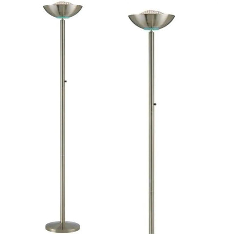 Tall Floor Lamp With Antique Brass Metal Shades 72 Inch Tall Stand Classic Brass Finish Premium Living Room Lighting Durable Steel Construction 13 Inch Base And Shade Diameter Halogen Compatible Dope Look.