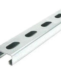 Beefy One And Five Eighth Inch Wide Strut Channel Five Foot Long Silver Pre Galvanized Steel Slotted Channel For Electrical Mounts