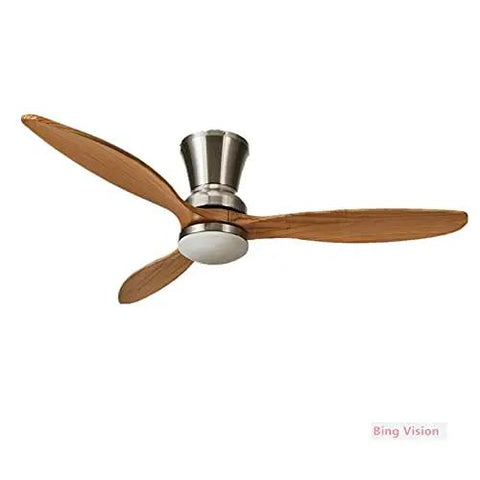 The Real Deal Industrial Wooden Ceiling Fan With Integrated Lights In A Stunning Silver Finish Brings Rustic Charm And Smooth Airflow To Your Kitchen Or Living Space With Style - ceiling fan with three wood blades and integrated light.