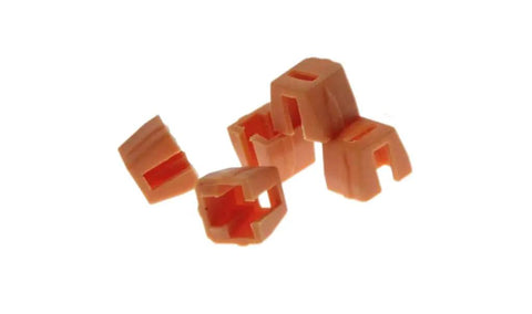 Heavy Duty Replacement Nailer Pad Kit 5 Piece Tip Rebuild Set features orange guide pads for nail gun operation.
