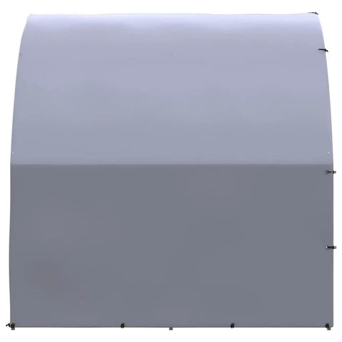 Spacious Outdoor Chicken Coop With Galvanized Steel Frame, UV Resistant Roof from side angle showing steel structure