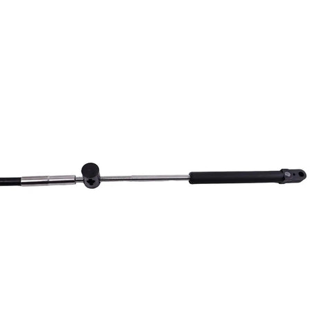 Close-up of 20Ft Control Cable CCX17920 For Mercury Mariner Outboard Engines Heavy Duty Marine Grade Black Throttle Cable Replacement.