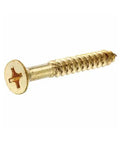 Tough As Nails Size 8 X 1 Inch Phillips Flat Head Brass Wood Screws Packed In A Solid 100 Piece Haul showing a single brass screw.