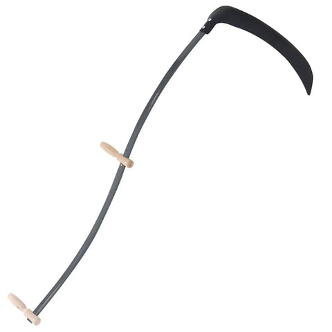 Scythe With Grinding Stone Yard Workhorse Garden Tool With Durable Steel Blade And Comfortable Wooden Grips Snath Length 57.1 Inches