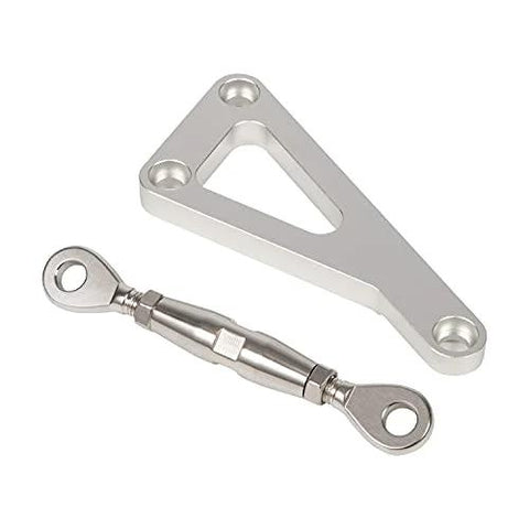 Adjustable Billet Alternator Bracket Kit For Chevy Small Block V8 With Long Water Pump Polished Aluminum on white background