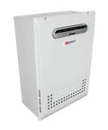 Real Deal High Efficiency Liquid Propane Tankless Water Heater 9.8 GPM 180000 BTU from side view showing sleek design.
