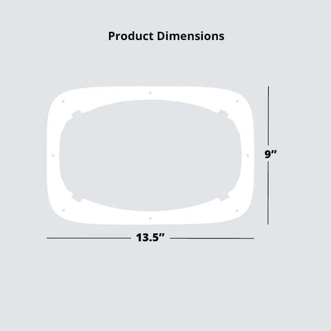 Do It Yourself AC Vent Hose Adapter Plate For Windows And Sliding Doors showing dimensions of 13.5 x 9 inches, universal fit