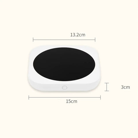 Keep Those Daily Brews Popping With This Touch Control Coffee Mug Warmer And Electric Cup Heater features a square design with a black surface.