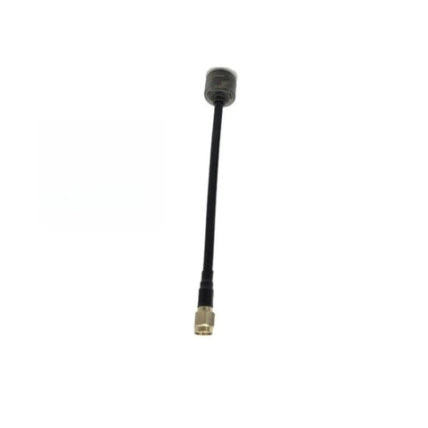 High Gain 5.8GHz Lollipop Drone Antenna with Dope Omnidirectional Coverage, rugged housing, flexible stem shown against a white background.