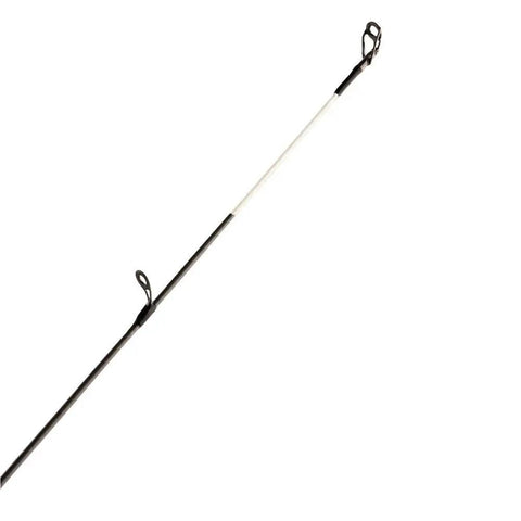Top section of Ugly Tuff 8 Plus Spincast Rod And Reel Combo For Kids showing clear tip sensitivity and graphite fiberglass build.