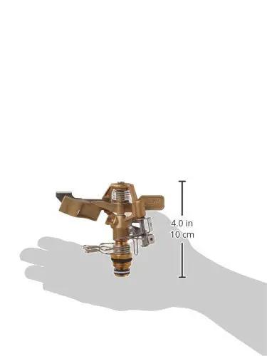 Two Pack Half Inch BRS Sprinkler Head Connection Fitting tailored for impact heads, measures 4 inches, in gold, features anti backsplash valve.