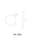 Round 15 Inch LED Flush Mount Light, Energy Star Rated, 3000K Warm White, White Aluminum Housing With Diffuser, diagram.