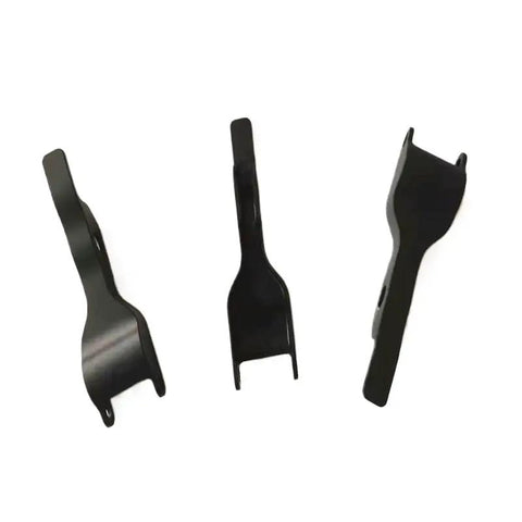 Gotta Love This Boss Drone Handle Lock Piece - Kick Loose Connectors To The Curb - Plug And Play Structural Stability Fixing Fitting - Sweet Easy Outer Assembly Install, three black handle lock pieces with varied shapes.