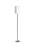Dope Modern Floor Lamp With Linen Shade, Black Corner Standing Lamp For Living Room, Bedroom, Office Or Kids Room