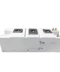 Hefty IGBT Power Module Built Like A Tank For Industrial Motor Drives And Automation Systems, white, three terminals, heavy duty.