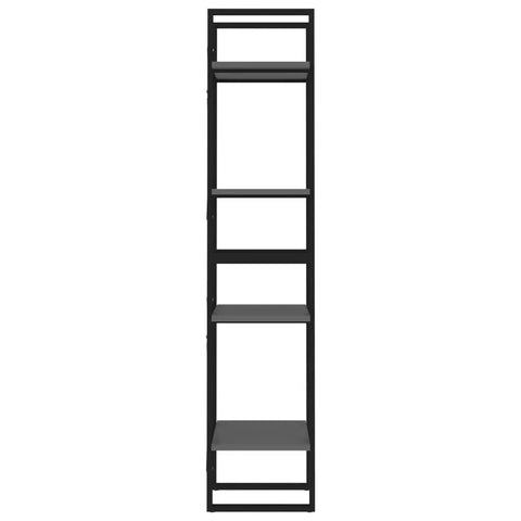 Four Tier Gray Bookcase Made From Engineered Wood Built To Last Heavy Duty Shelving Unit With Four Large Shelves Industrial Style
