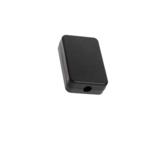 Single black Waterproof Plastic Junction Box Six Pack For Electrical Projects Rugged Beefy Project Case Enclosures All Weather 2.2 By 1.4 By 0.6 Inch 55 By 35 By 15 mm Durable Outdoor Grade, angled view