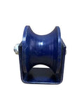 Heavy Duty Cast Iron Gate Caster Wheel For Inverted Track And Sliding Barn Doors 80mm Roller seen from front view