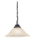 Oil Rubbed Bronze Pendant Light With Alabaster Glass Shade, Dimmable And Flexible Install, Hardwired Or Plug In, 18 Foot Chain