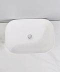 USZWBY Vessel Sinks Bathroom Simple Ceramic White Above Counter Wash Basin Rectangular view from above on countertop.