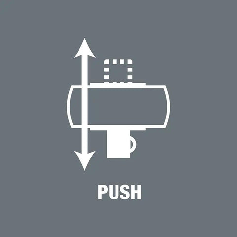 Diagram showing push mechanism for Zyklop Metric Ratchet Set With Push Through Square 28 Piece One Quarter Inch Drive.