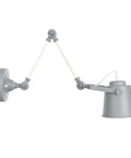 Real Deal Nordic Metal Swing Arm Wall Sconce Adjustable Task Light With Heavy Gauge Body E27 Compatible Easy Install For Bedroom Hallway Living Room Top Pick Gray White Finish, side view with adjustable arm.