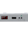 USB Floppy Drive Emulator 3.5 Inch 1.44 MB Plug And Play Disk Drive With Built In Memory For Fat16 Fat32 Fat12 Conversion And Auto Save On Shutdown Disk To USB 3.5 Inch SSD Emulator For Retro Computers front view with LED display and USB port