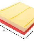 Premium Engine Air Filter For Ram 1500 2500 3500 4000 Series Trucks 2003-2024 showing dimensions 9.8 x 14.9 x 2 inches