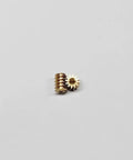 Hella Reliable Micro Worm Gearbox With One Damn Fine 12 To 1 Reduction Ratio And Clean 90 Degree Output Shaft Layout For Quick Robot Builds And Frictionless Assembly. Image shows gold metal worm and gear.