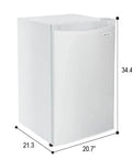 Chill Your Stash Or Freeze Your Snacks In This Solid Convertible Upright Freezer Fridge 3 Cubic Feet White design with dimensions.