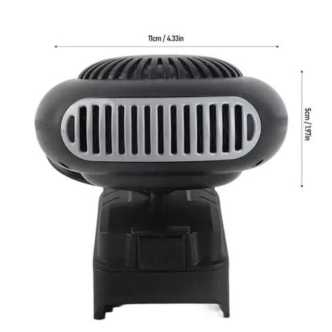 Rock Solid 170W Portable Space Heater With Smart Thermostat side view showing compact design and dimensions for quick spot warmth.