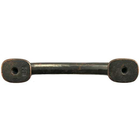 Front view of Riverstone 3 Inch Cabinet Pull in Antique Copper Durable Solid Metal Handle with Classic Distressed Finish